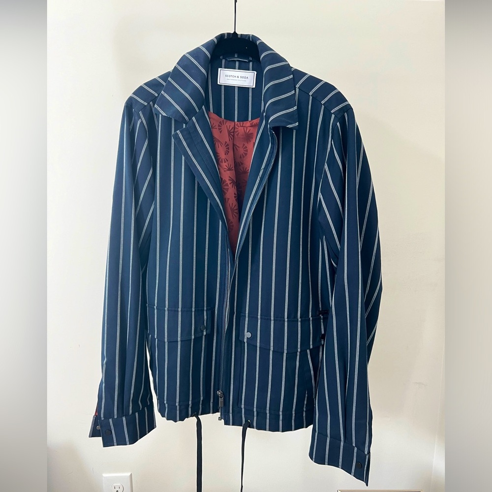 Scotch & Soda double pinstripe zip up jacket